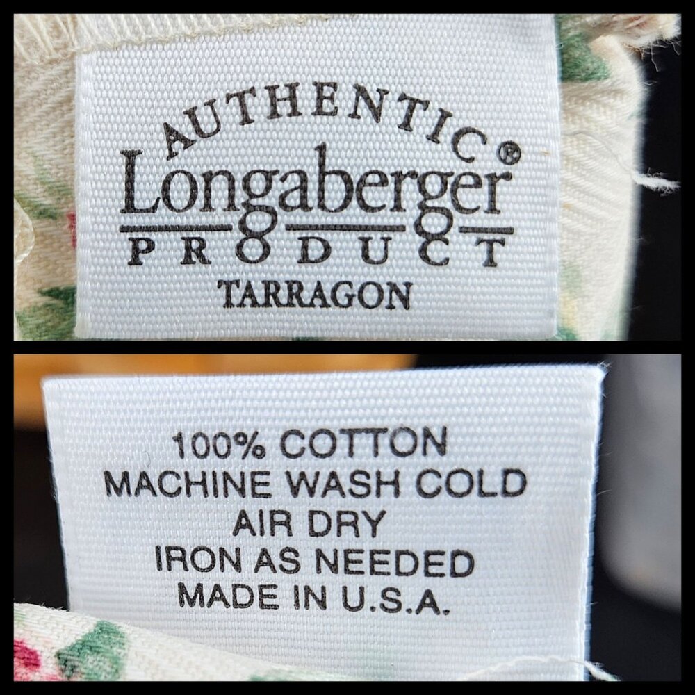 Longaberger 2002 Sm Square Tarragon Wicker Basket Spring Floral Fabric Plastic - Picture 5 of 11